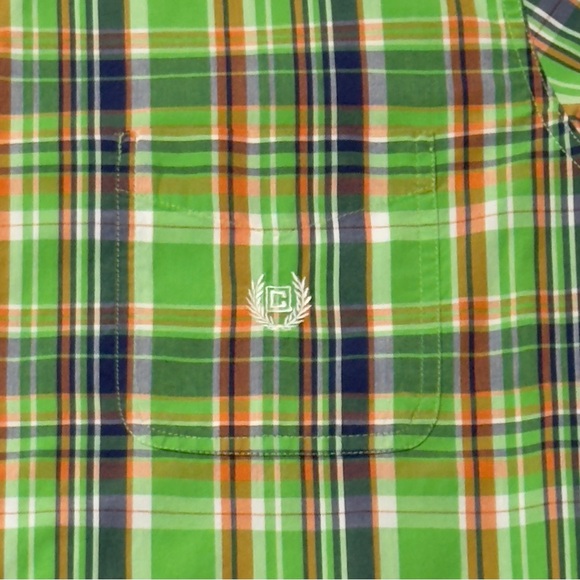 Chaps Men's Green Plaid Shirt Button Down Long Sleeve Size L Easy Care Excellent - Picture 6 of 10